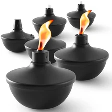 6 Pack Metal Table Top Torches, 22oz Citronella Torches for Outside, Refillab...