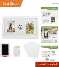 Paw Print  Nose Print Kit White Frame Wall Mount Pet Memorial Keepsake