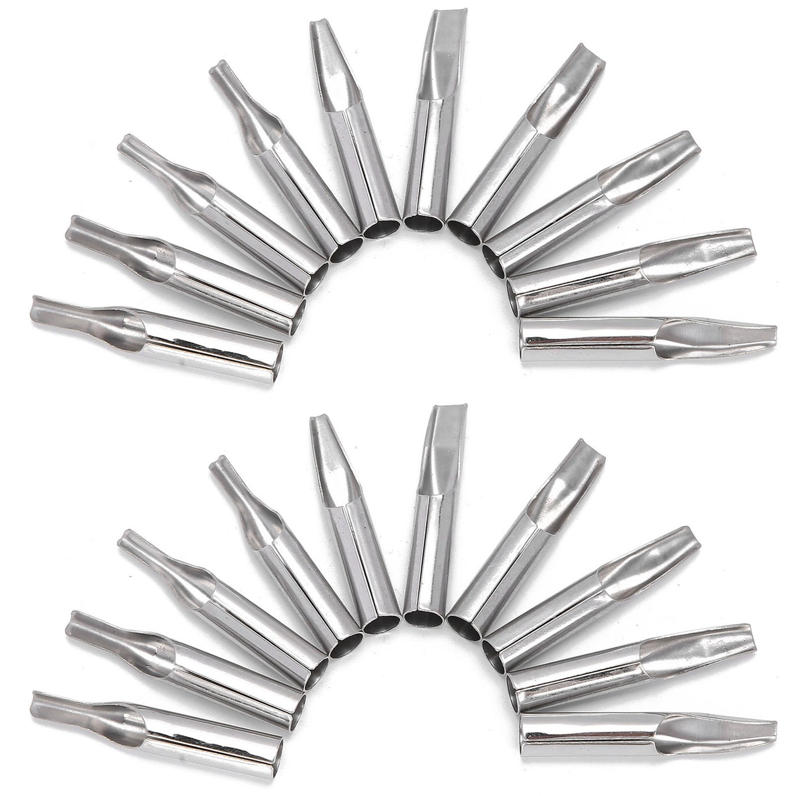 20pcs Stainless Steel Tattoo Needle Tips Kit - 5FT to 11FT Sizes FAD