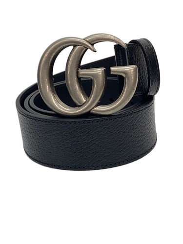 GUCCI Belt_GG Marmont/Leather/BLK/Men's