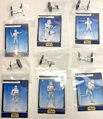 Star Wars Miniatures Mixed Lot of 6 Stormtroopers Figures Sealed with Cards NEW