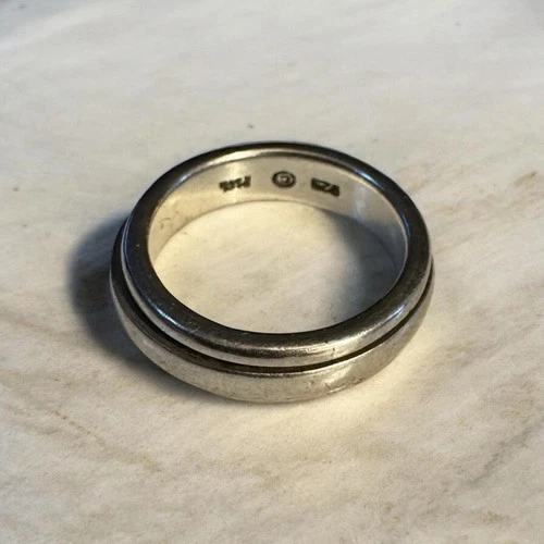 Vintage Peter Stone Sterling Silver Spinner Wedding Band Size 5