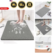 Shower Mat Bathmat Non Slip Rubber Anti Slip 24x17 Inch Grey Safe Durable