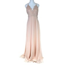 Lulus Madalyn Blush Pink Lace Maxi Dress Medium Formal Wedding Bridesmaid NWT