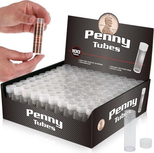 Münztuben für Pennies - 100ct | hält "Lincoln" Penny | robuste Kunststoffwanne... - Bild 2 von 10