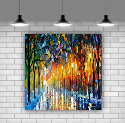 Herbst Park Leonid Afremov bunte abstrakte Leinwand moderne Kunst fertig zum Aufhängen