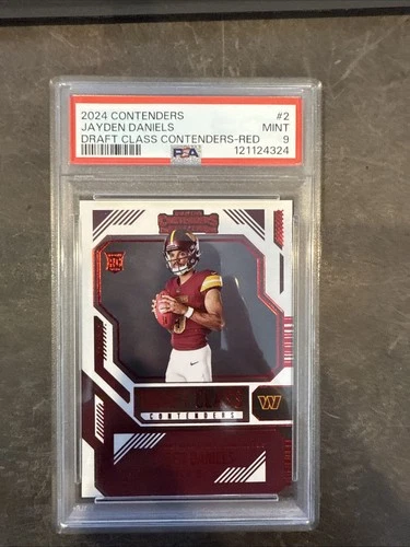 2024 PANINI CONTENDERS DRAFT CLASS CONTENDERS 2 JAYDEN DANIELS RC RED PSA 9