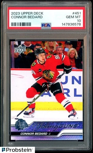 2023-24 Upper Deck Hockey Young Guns #451 Connor Bedard RC Rookie PSA 10