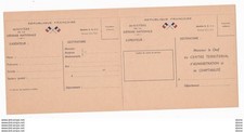 Carte double en franchise militaire 1939 1945 - Chef du centre territorial d'adm