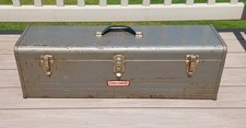 1950s Craftsman Carpenters 30 Metal Tool 6517 Box Chest W Tray Handles