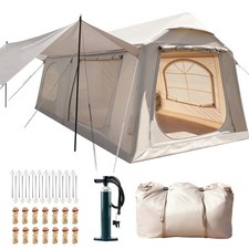SLSY 18x10ft Inflatable Tent 12-14P with 61"Sidewalls& 3Layouts,Stove Jack