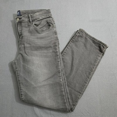 GAP Denim Boys 16 Husky Off Gray Lined Straight Leg Adjustable Waist Jeans