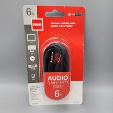 RCA AH208R Audio/3.5mm Mini MP3 Cable - 6ft - Black Brand New