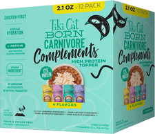 Tiki Cat Born Carnivore Complements Wet Cat Food Topper, Variety Pack 2.1 Oz. Po