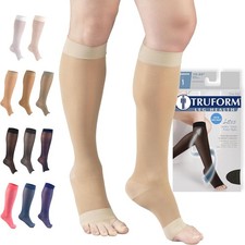 Truform Sheer Compression Stockings, 15-20 mmHg, Women's Knee High Length, Open