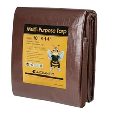 Heavy Duty Double-Sided Waterproof Poly Tarp 10x14 Feet 12mil Thick 