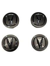 SET OF 4 ACURA WHEEL CENTER CAPS GRAY CHROME LOGO 69MM FITS MOST MODELS