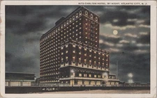 Ritz-Carlton Hotel  Night Scene   Atlantic City NJ c1920s Postcard New Jersey