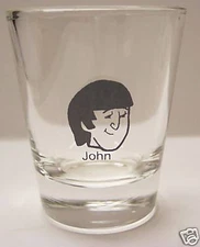 THE BEATLES JOHN LENNON CARTOON IMAGE SHOT GLASS