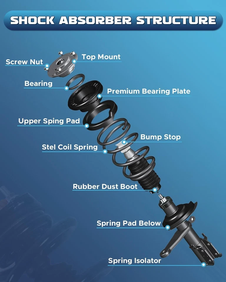Amortiguadores Delanteros para Infiniti I35 2002-2004 y Nissan Maxima 2002-2003 Foto 3 de 4
