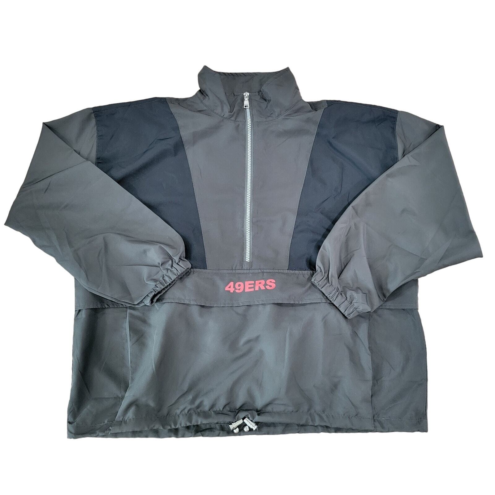 San Francisco 49ers Popover Packable HalfZip Jacket Womens Charcoal size Large
