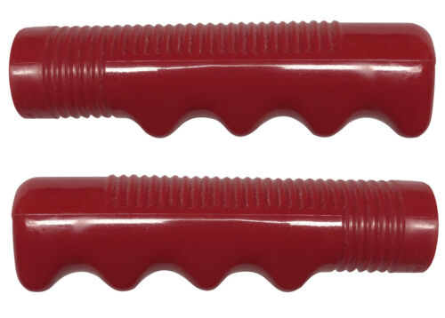 LOT 10 Sets Hunt Wilde 7/8" Crimson Red Classic Finger Bicycle Grip Cruiser Bike - Picture 2 of 3