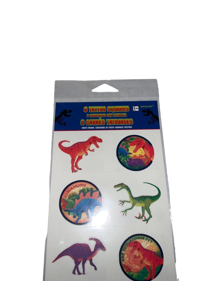 Dinosaurios Prehistóricos Jurásicos Niños Fiesta de Cumpleaños Favor Tatuajes Temporales Nuevo Foto 2 de 3