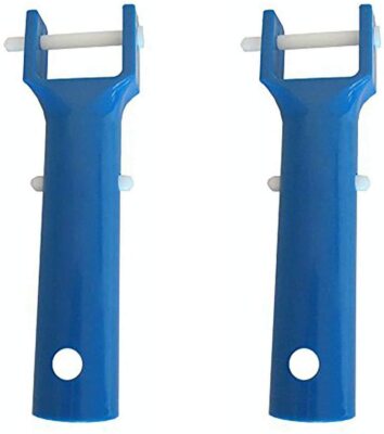 2 Pack Swimming Pool Spa Vacuum Head Handle Replacement w/ V-Clip & Pin-Blue 