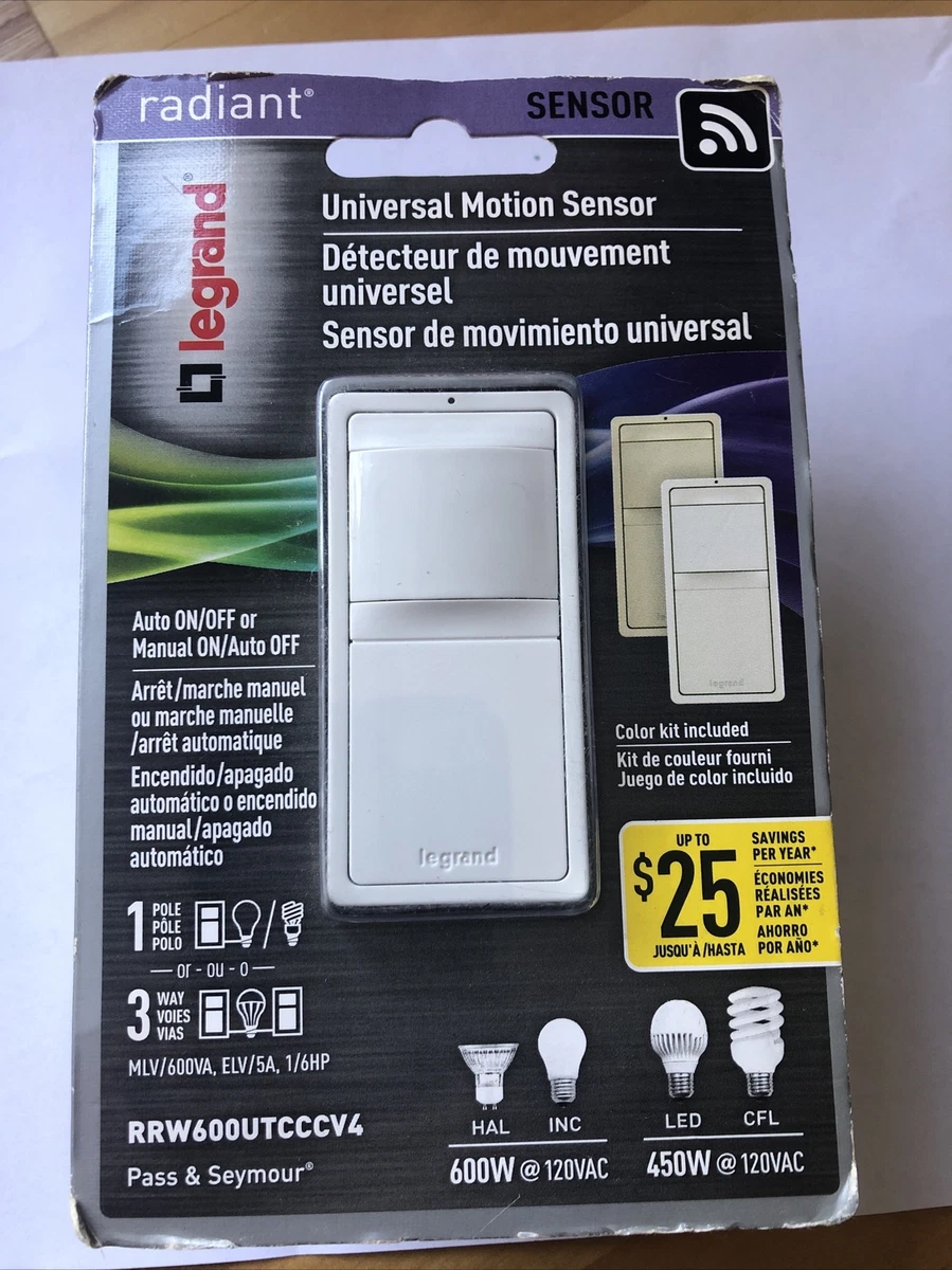 Legrand Radiant Universal Motion Sensor RRW600UTCCCV4 Includes White Almond