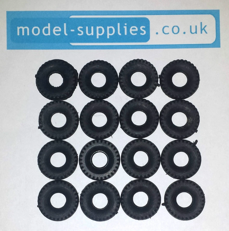 Dinky 20mm Reproduction Black Square Tread Tyres Dinky Supertoy Trucks etc - Image 2 of 4
