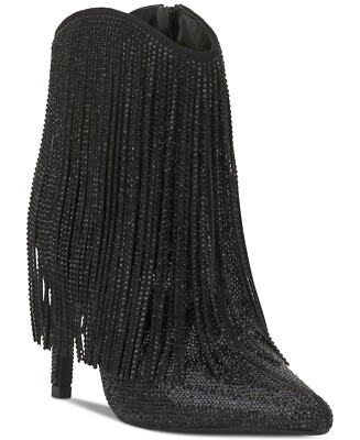 International Concepts Sahoj Western Fringe Booties, Black
