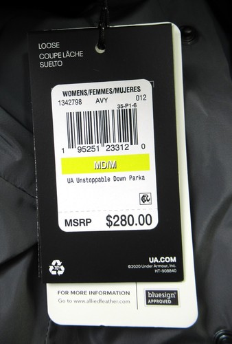 Under Armour Down Parka Women’s Size M UA Jacket 700 Filled ColdGear Gray $280 - Picture 6 of 13