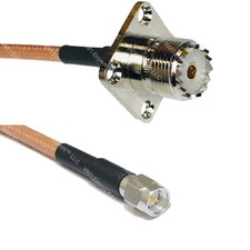RG400 UHF Female Flange to SMA MALE RF Cable FAST-SHIP LOT