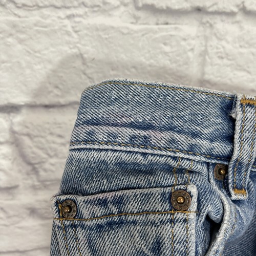 Vintage Levis 550 Jeans 12 Relaxed Fit Tapered Leg Raw Hem Blue USA Womens READ - Picture 13 of 13