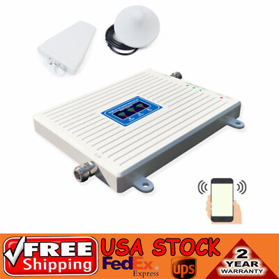 Tri- Band Amplifier 900/1800/2100 GSM DCS 2G/3G/4G LTE Signal Booster + antenna