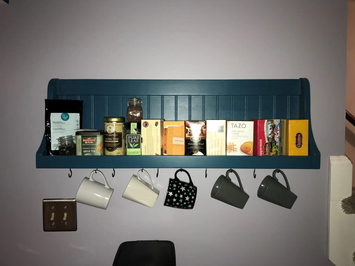 Coffee Mug Rack Coffee Bar and Tea Shelf or Plate rack