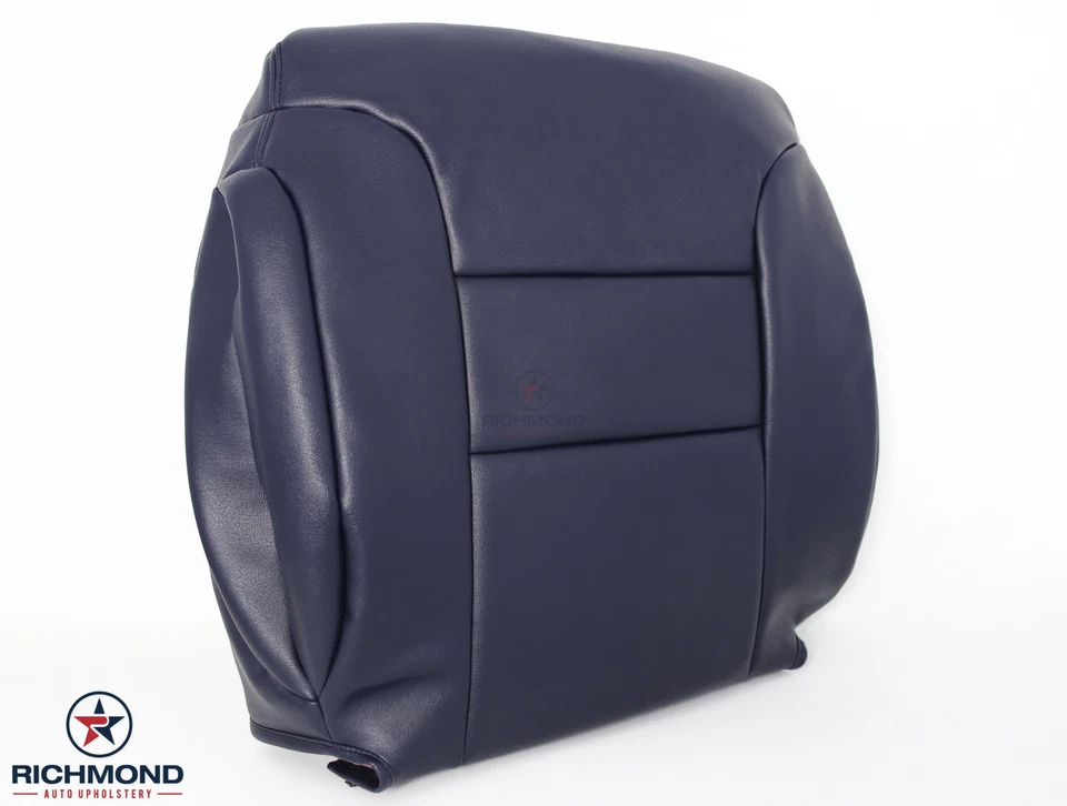 1997 1998 GMC Sierra C/K C3500 K3500 -Driver Lean Back Leather Seat Cover Blue - Image 2 of 4