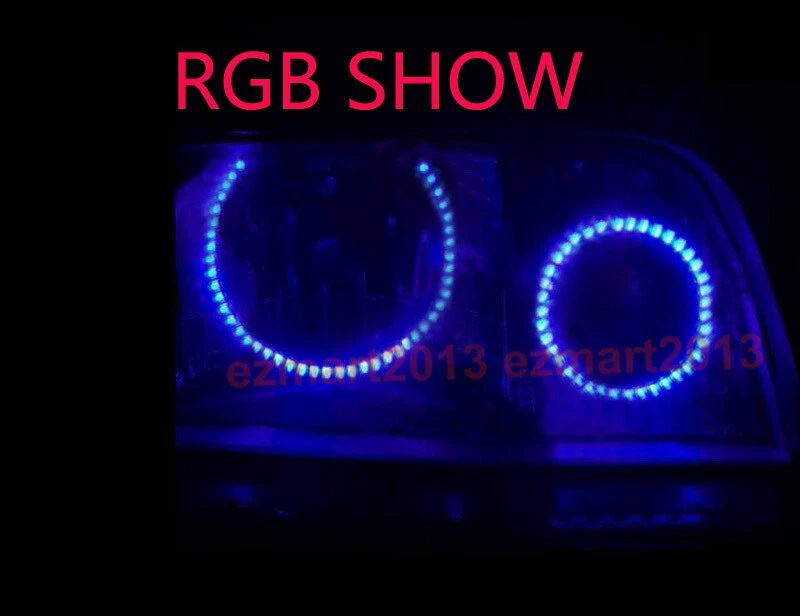 for Ford Crown Victoria 1998-2011 headlight Dream color Chasing RGB halo ring BT - Imagem 3 de 4
