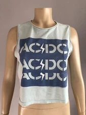 Junk Food Womens Graphic Logo Cotton Los Angeles ACDC Band Crop Top Size XS