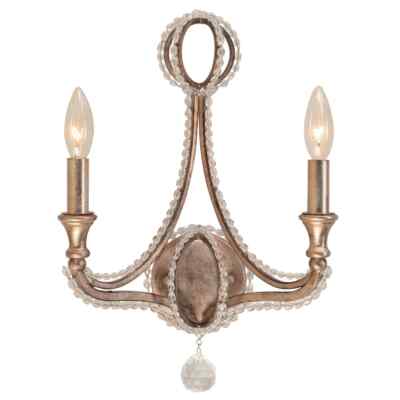 Crystorama 6762-DT Garland 2-Light Hand Cut Crystal Sconce - Distressed Twilight
