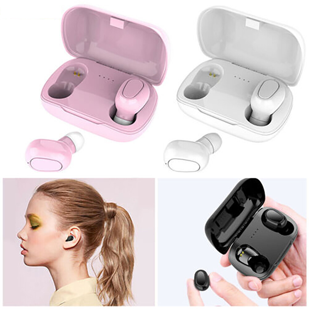 Wireless Bluetooth Headset Earphone Twins Mini Earbuds with Mic for Cell Phones