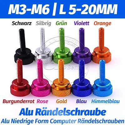 M3-M6 Rändelschraube hohe Form Alu Rändelschrauben für PC-Gehäuse Grafikkarte - Bild 1 von 4