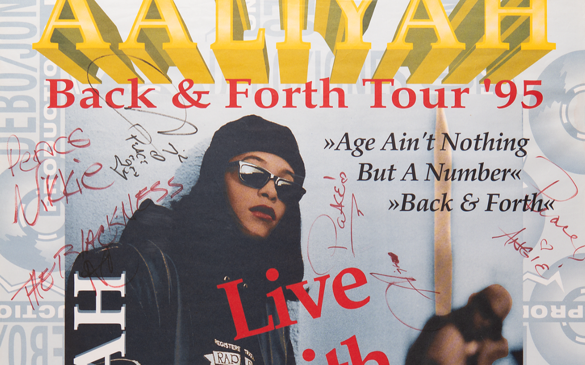 Aaliyah Haughton R&B 2x Signed Autograph German Concert Poster PSA