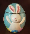 KOHL'S BLOSSOMS & BLOOMS CERAMIC LIDDED EASTER EGG COOKIE JAR