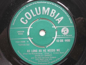 Shirley Bassey As Long As He Needs Me 7 Columbia Db4490 Ex 1960 Green Label A Ebay