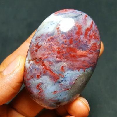 New products 90G Natural Polished Chicken blood red Agate Crystal 3108+
