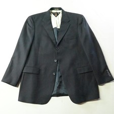 Vtg Tommy Hilfiger 42R Navy Blue 100 Wool 3 Button Blazer Jacket Sport Coat