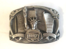 Vintage 1985 Bergamot Brass Works Liberty Belt Buckle, The Flame Of Freedom