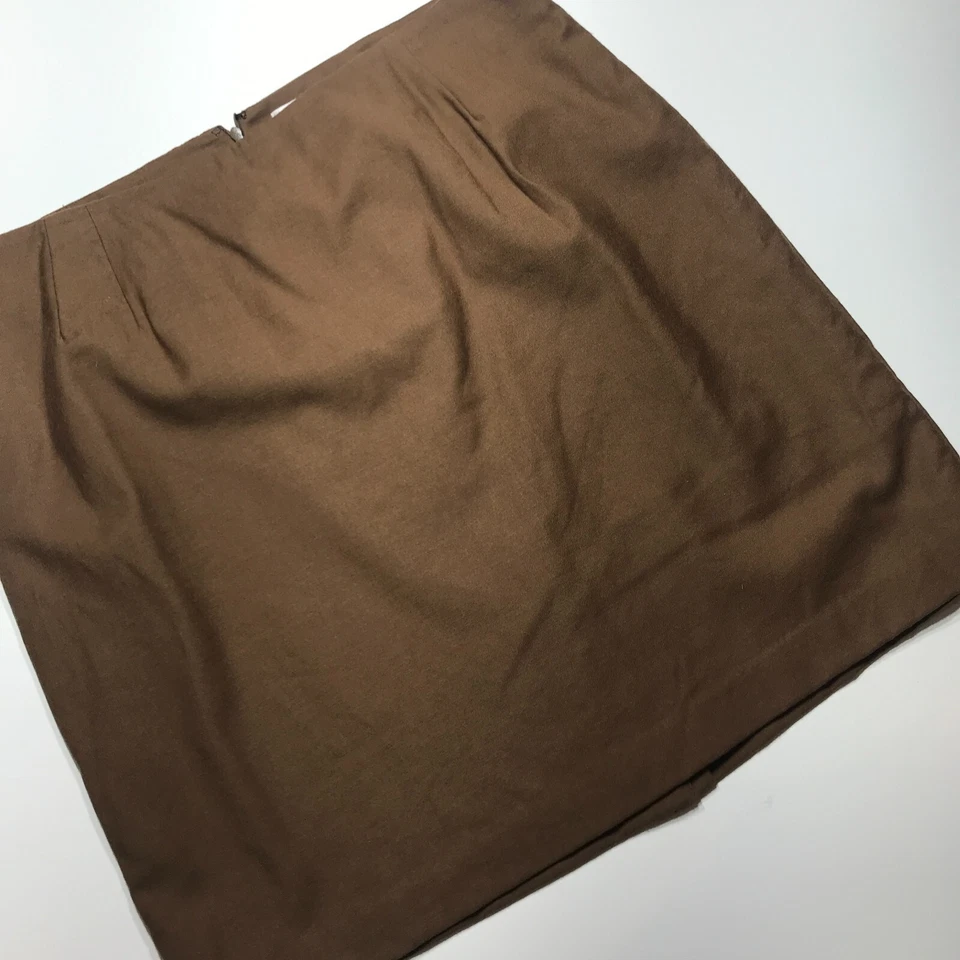 Falda Chadwick's Marrón 100% Lana Clásica Moderna Recta Academia Carrera Talla 20W Foto 3 de 4