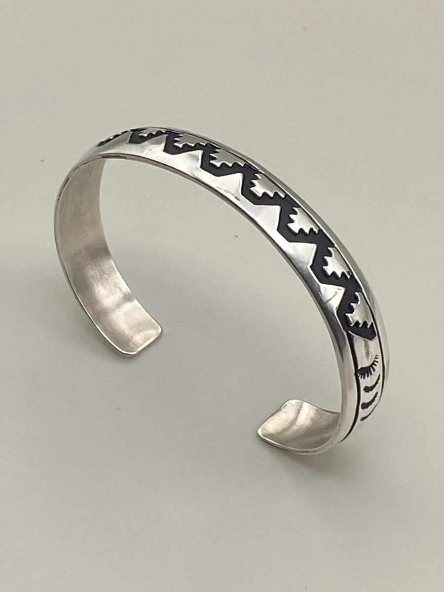 Tommy Singer Sterling Silver Bracelet Overlay Stamp Work Handmade